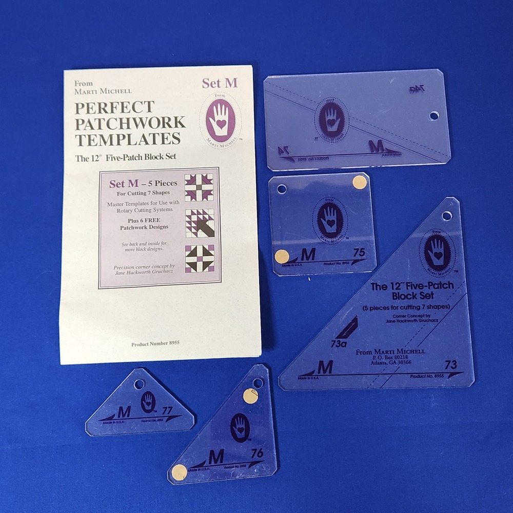 Marti Michell Perfect Patchwork Templates Set M - 12 Inch Five-Patch Block 8955